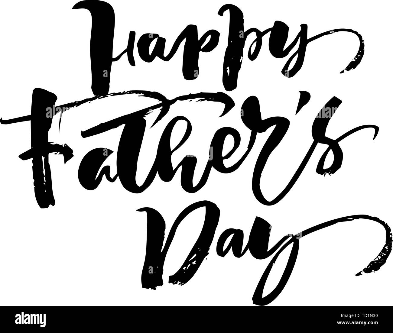 Happy Vatertag hand kalligrafischen Schrift text Design gezeichnet. Vector Illustration Kalligraphie isoladed Zitat. Typografie Poster. Verwenden Sie für die Begrüßung Stock Vektor