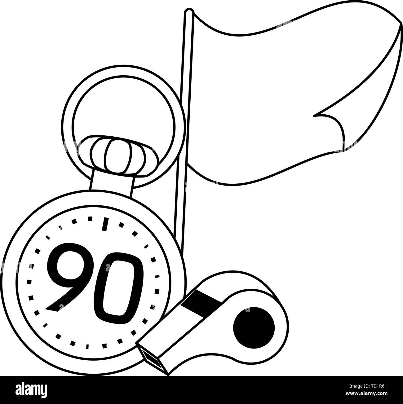 Fußball-sport spiel Cartoons in Schwarz und Weiß isoliert Stock Vektor