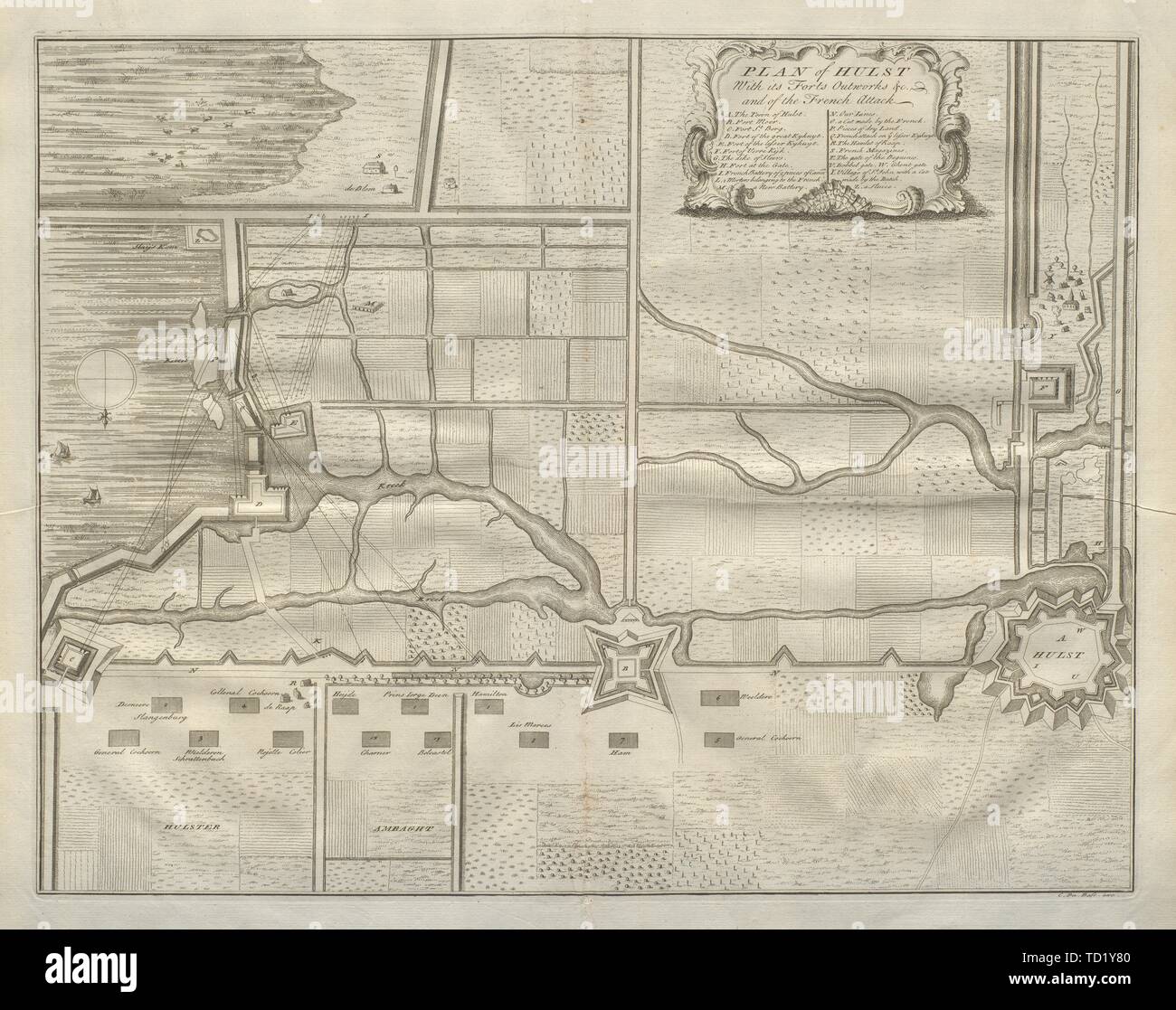 Plan von Hulst mit seinen Festungen, outworks &c. In 1702 Niederlande