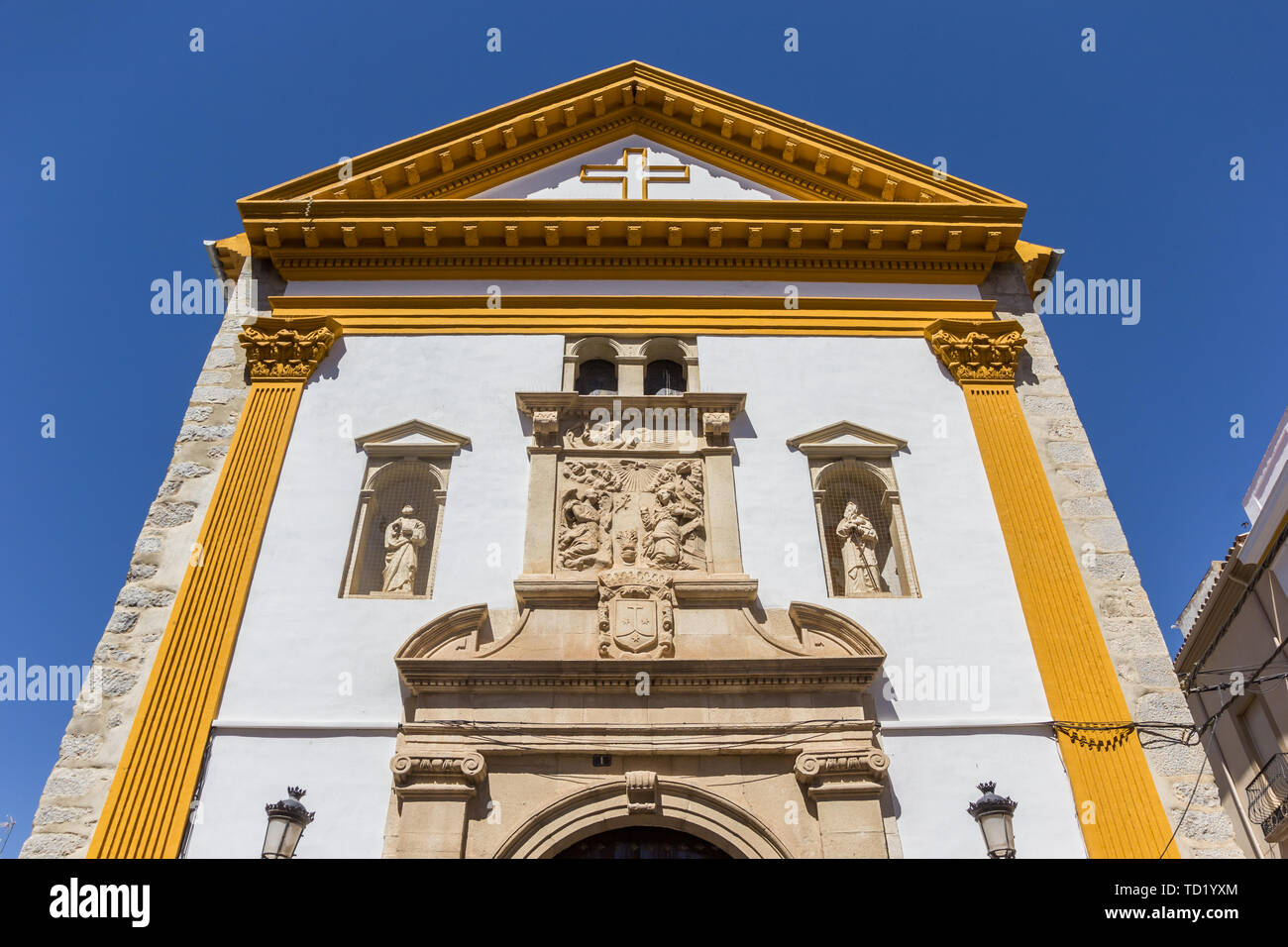 Fassade des Carmen Kirche in Blanes, Spanien Stockfoto