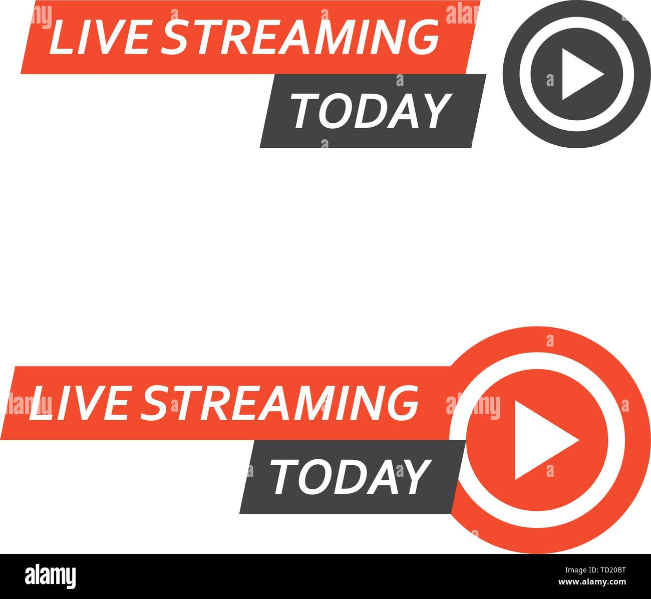 Live Streaming Logo - play-Knopf für online Rundfunk, live stream Symbol Stock Vektor