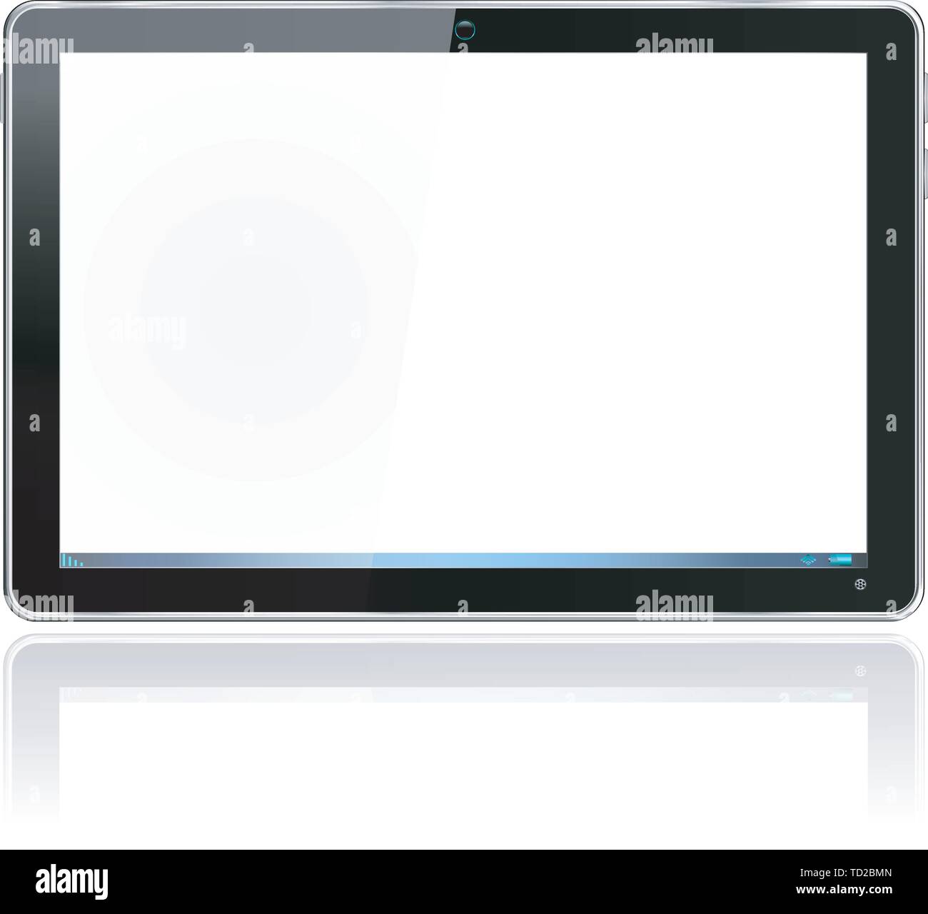 Realistische computer Tablet in Schwarz-Vektor gruppiert und mit einem separaten Layer zu Ihrem eigenen Bild einfach hinzufügen zu Bildschirm Layered Stock Vektor