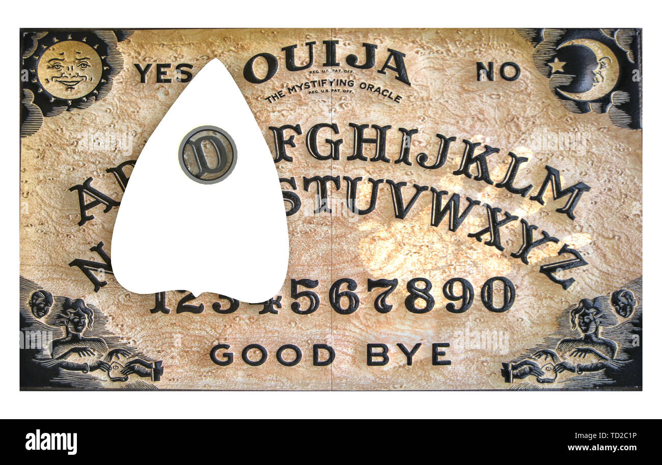 Ouija Brett auf weißem Hintergrund 3 isolierte d Abbildung Stockfoto