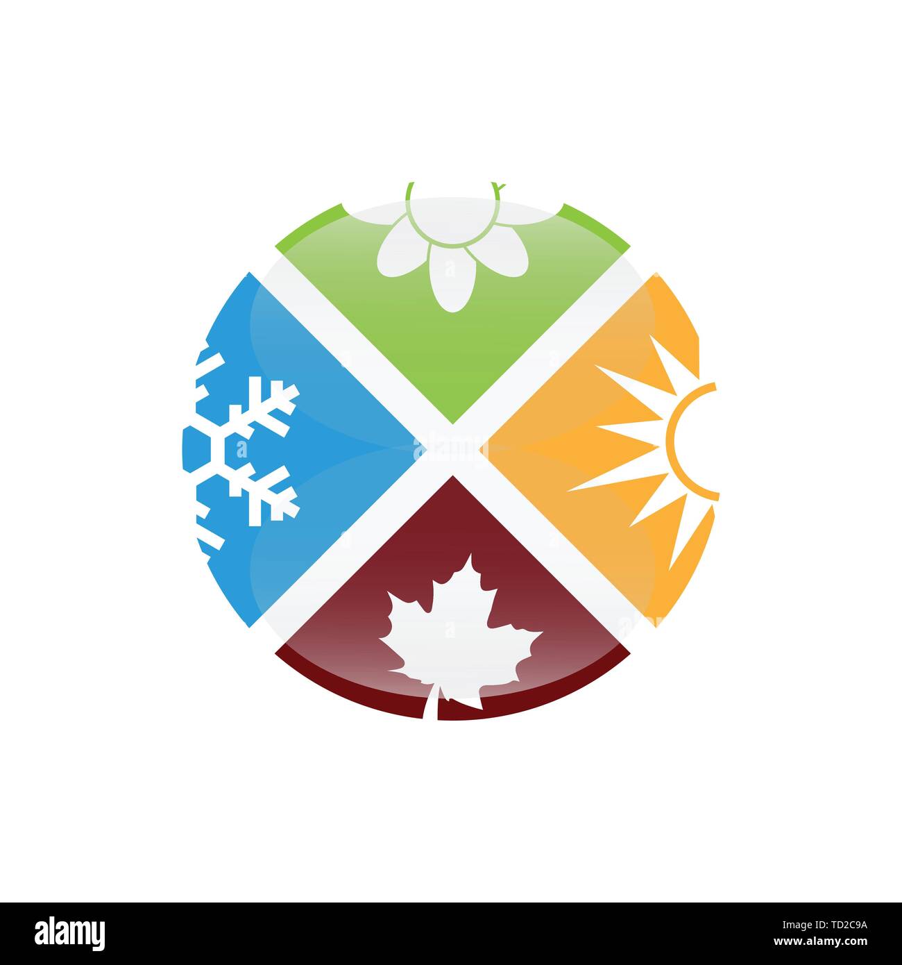 Kreis Form wetter Jahreszeiten Element abstrakte Logo Design Stock Vektor