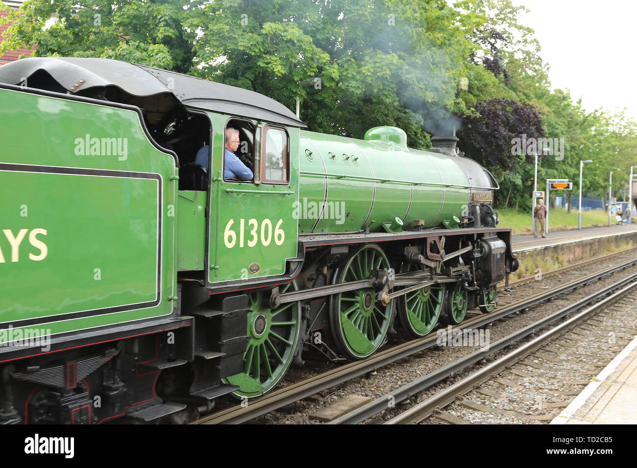 Mayflower LNER Thompson Klasse B1 61306 Dampflokomotive, das Royal Windsor Dampf Express, Bahnhof Hounslow, London, UK, 11. Juni 2019, Foto Stockfoto