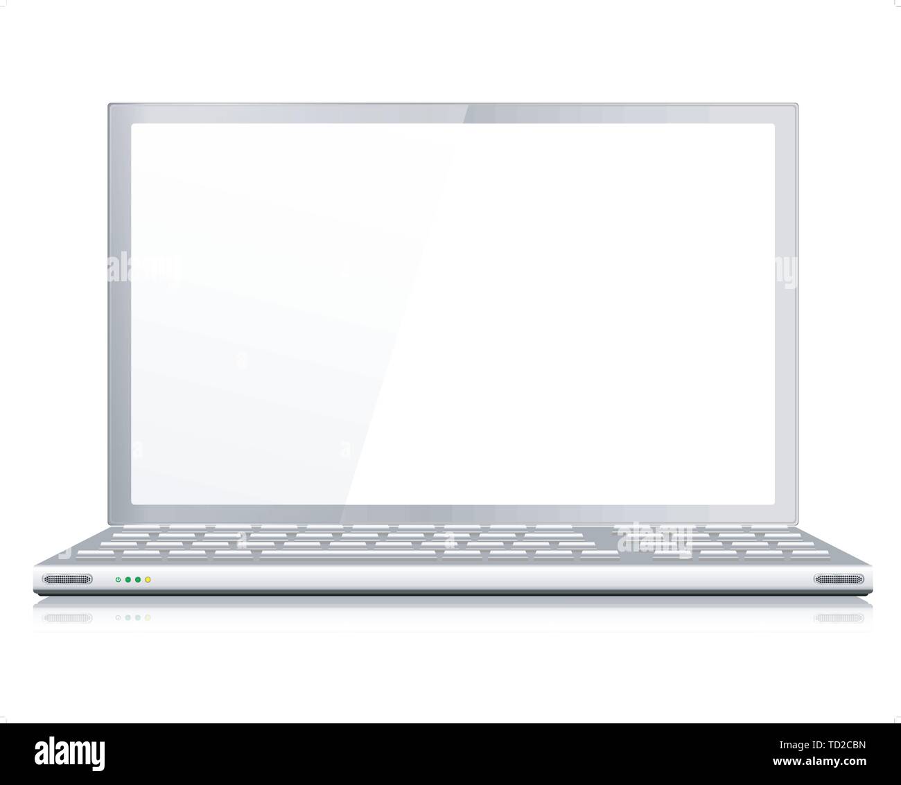 Realistische Laptop oder Notebook in Silber - Vektor mit gruppierten Elemente, benannte Layer und mit einem separaten Layer zu Ihrem eigenen Bild leicht nach La hinzufügen Stock Vektor