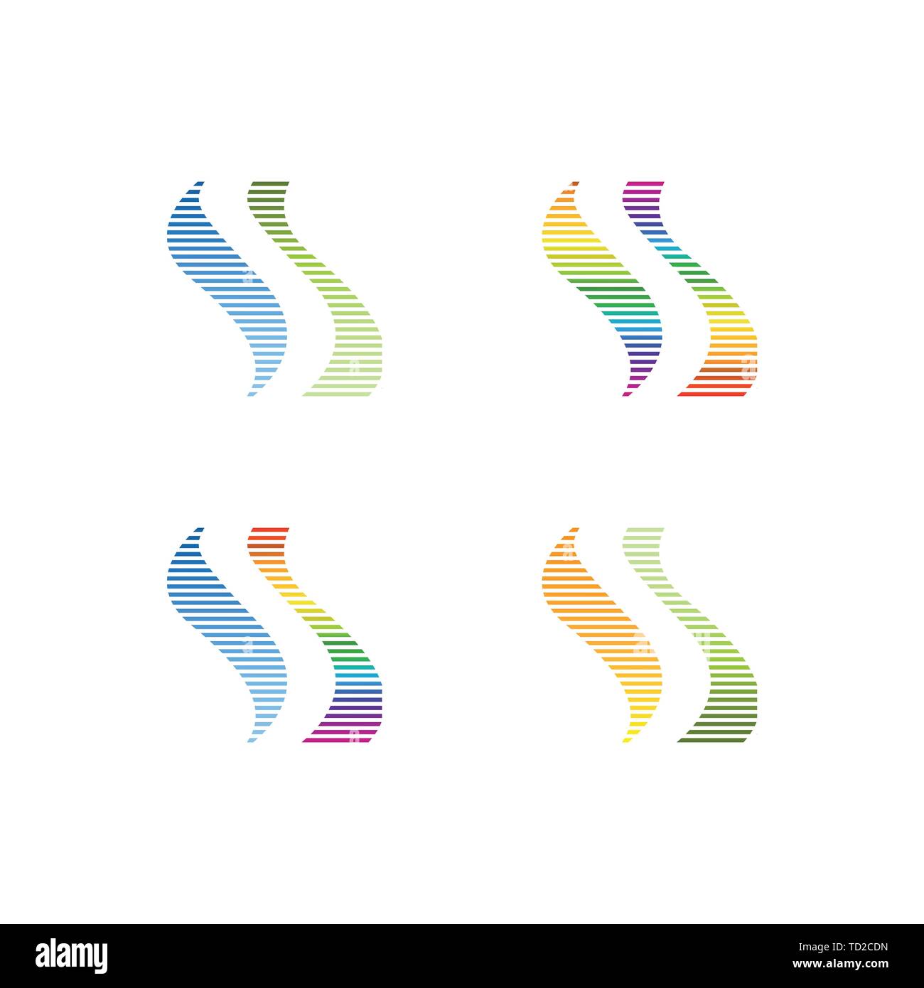 Buchstabe S Spektrum wave logo Vektor auf weißem Hintergrund isoliert Stock Vektor