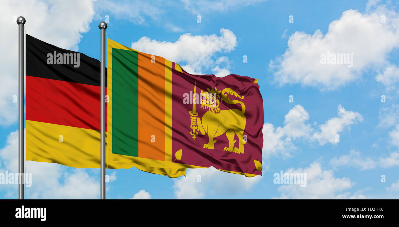 Deutschland Und Sri Lanka Flagge Im Wind Gegen Weisse Bewolkt Blauer Himmel Zusammen Diplomatie Konzept Internationale Beziehungen Stockfotografie Alamy