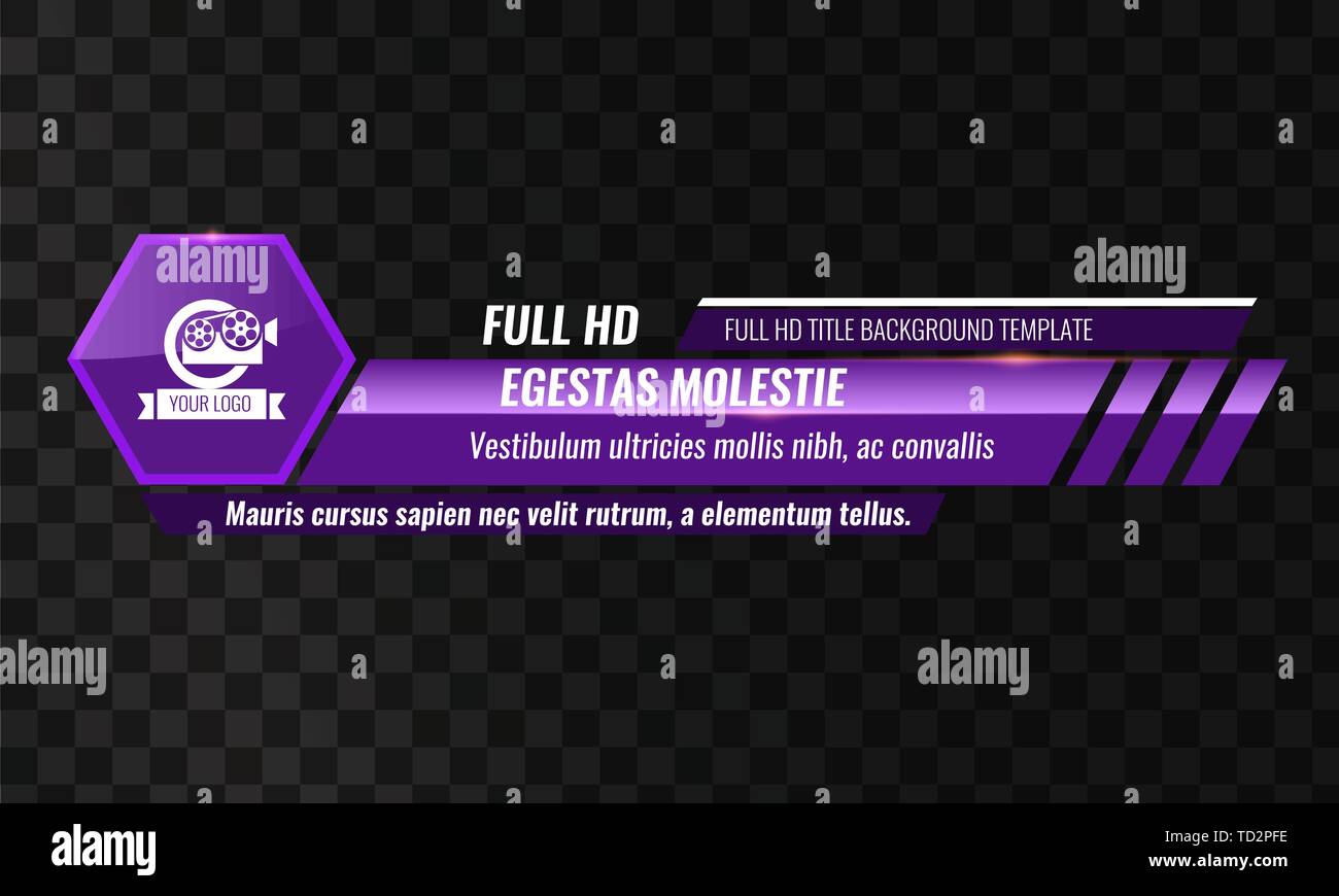 Einzigartige Video Schlagzeile Titel oder unteren Drittel Vorlage. Vector Illustration - Lila Farbe Stock Vektor