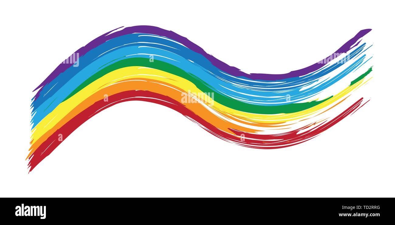 Bunte Pinselstriche in Regenbogenfarben Vektor-illustration EPS 10. Stock Vektor