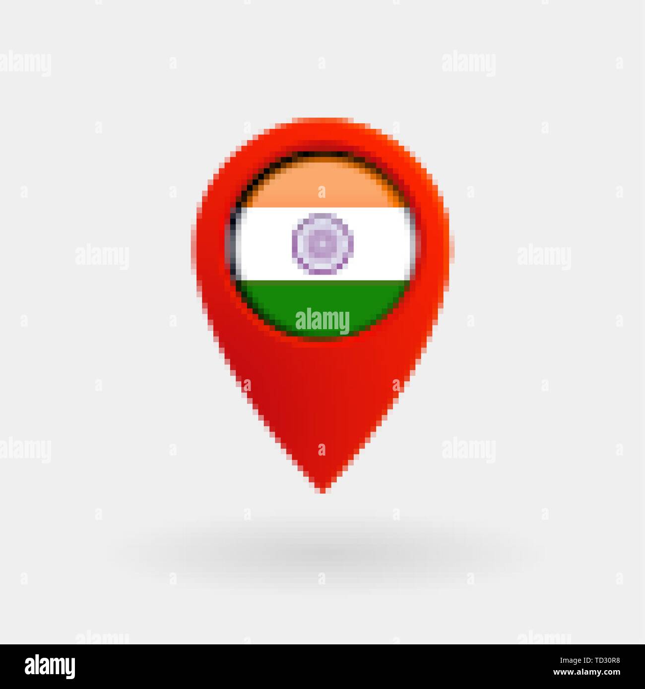 Lage Symbol für Indien Flagge, Vektor, Abbildung, EPS-Datei Stock Vektor