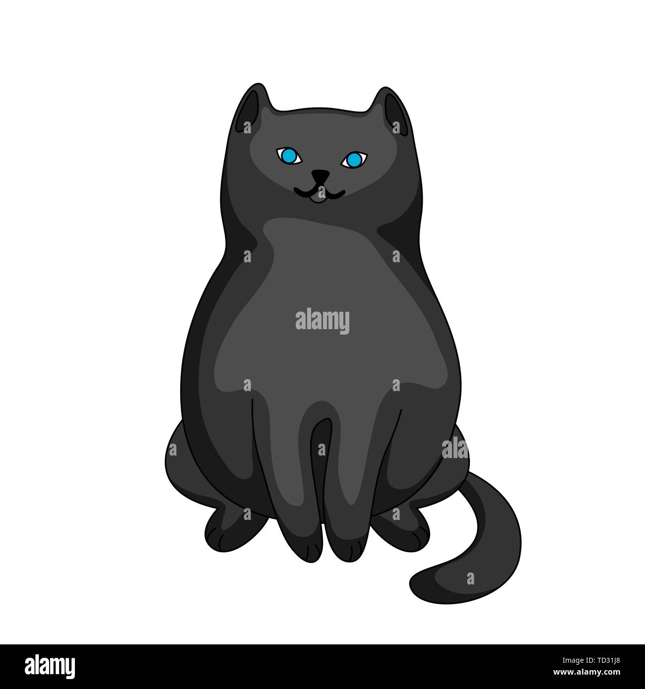 Stilisierte Darstellung Von Cartoon Schwarze Katze Vektor