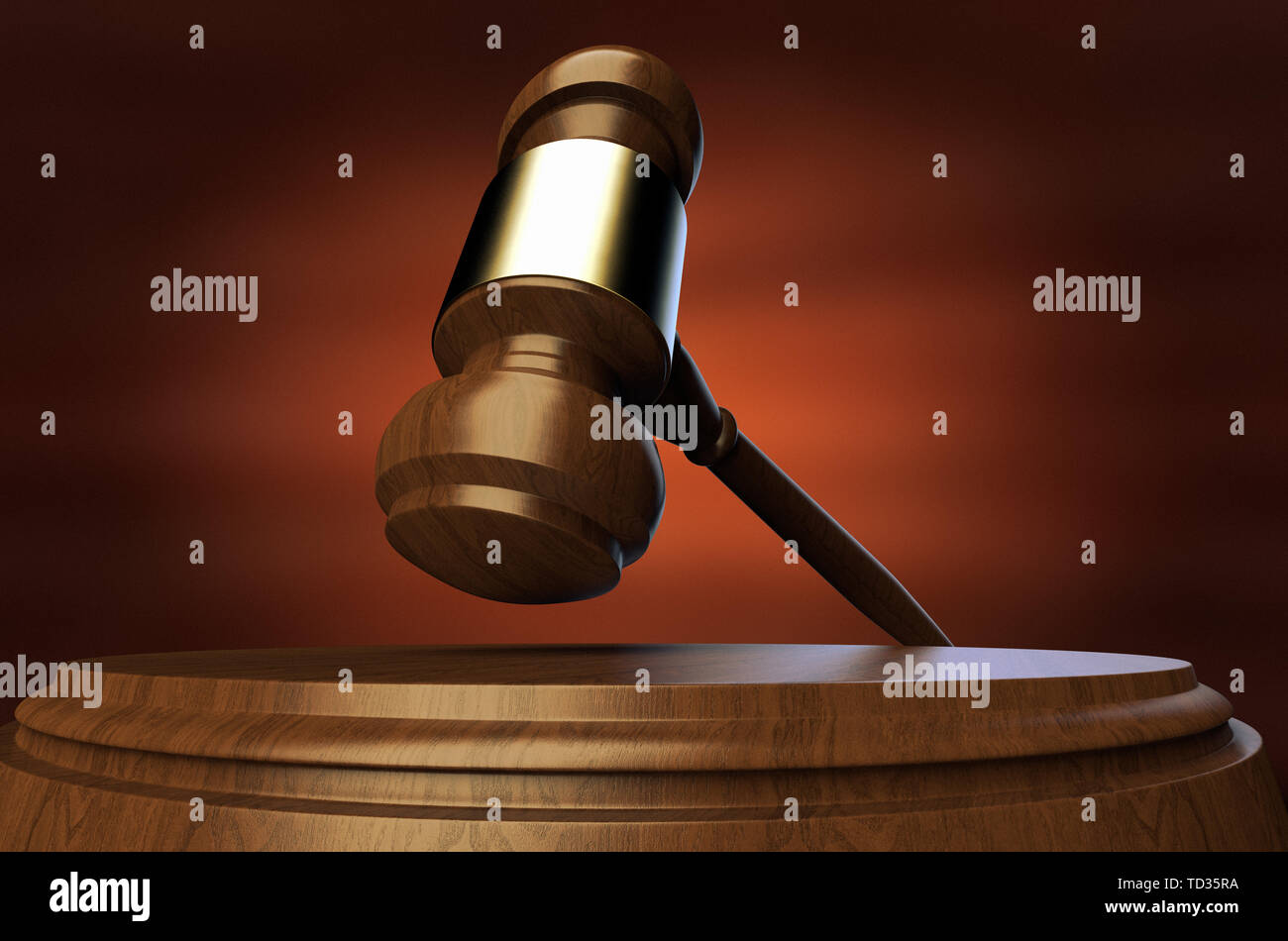 3D-Rendering von einer Auktion/Justiz Hammer Stockfoto