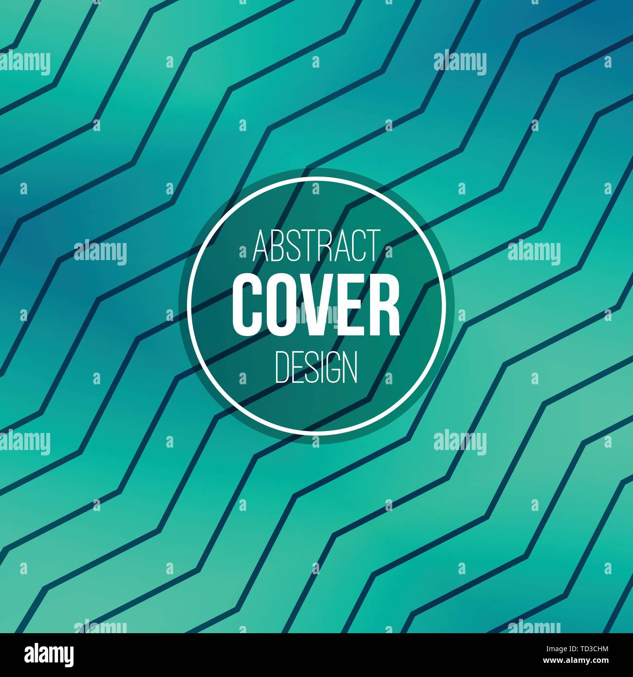 Abstract kreatives Konzept layout Vorlage. Trendy, Karte, Flyer, Plakat, Broschüre Design. Moderne abstrakte Abdeckung von Türkis Zick-Zack-Linien. Stock Vektor