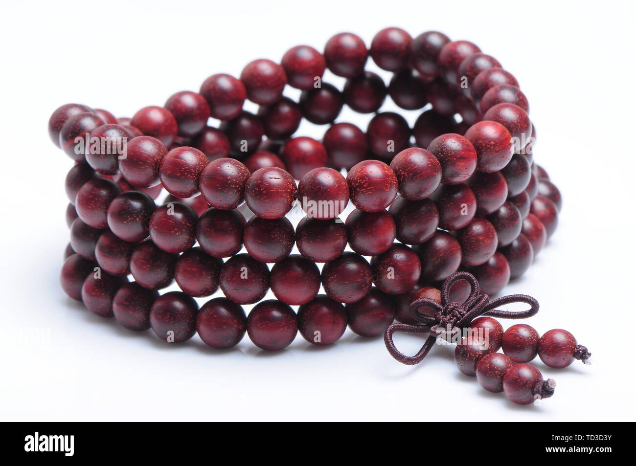 Blatt Rosenholz Perlen Armband handstring Stockfoto