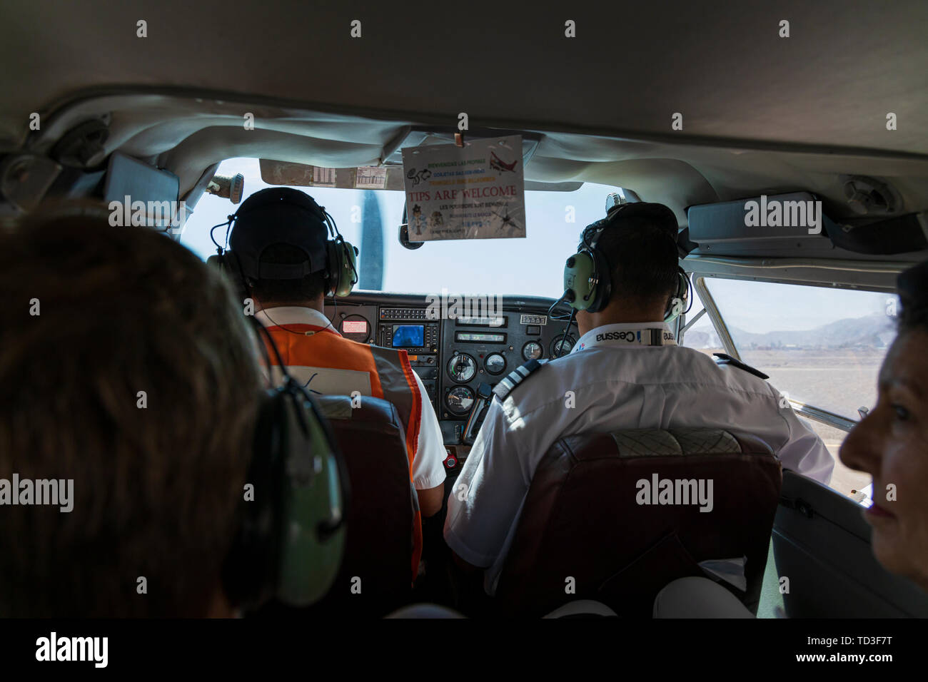 Flug über die Nazca-linien, Nazca, Peru, Südamerika Stockfoto