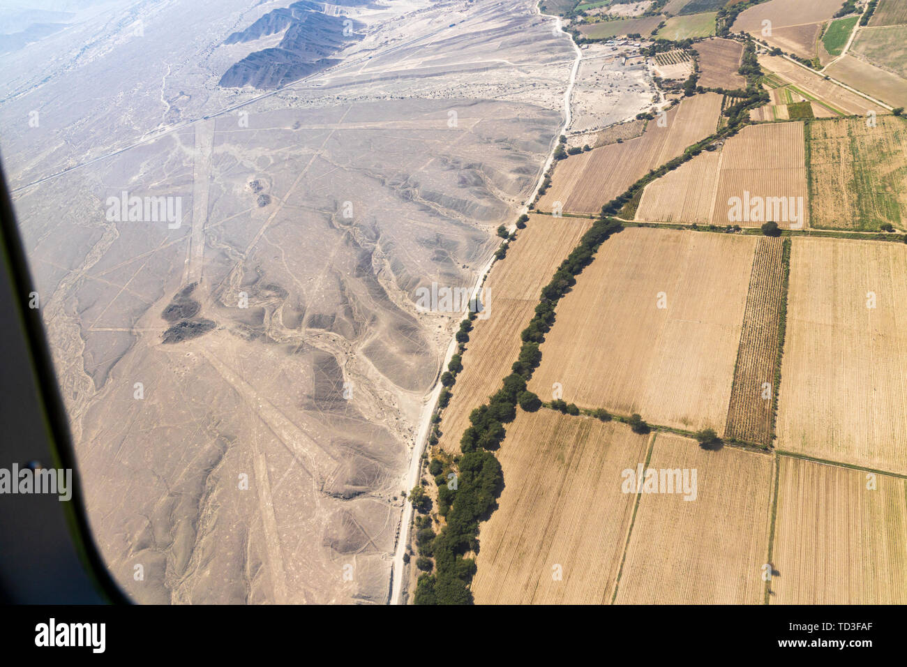 Flug über die Nazca-linien, Nazca, Peru, Südamerika Stockfoto