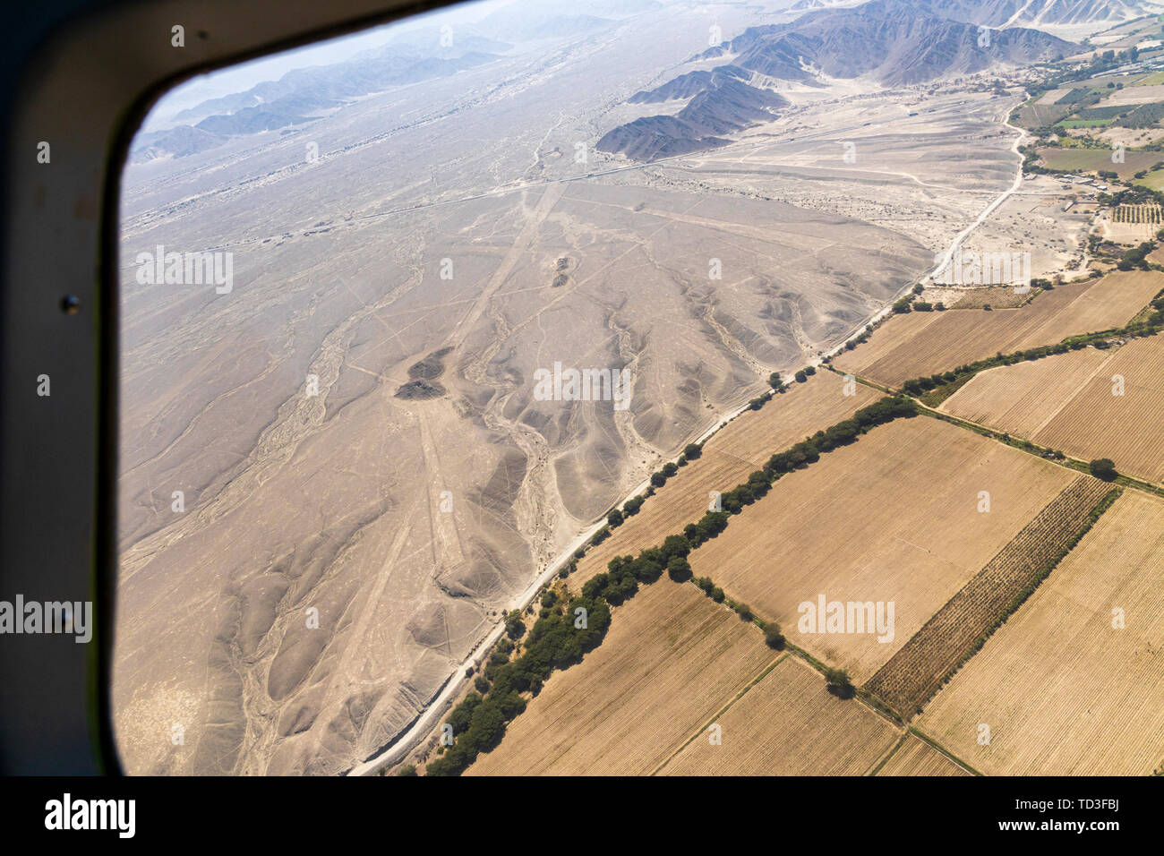 Flug über die Nazca-linien, Nazca, Peru, Südamerika Stockfoto