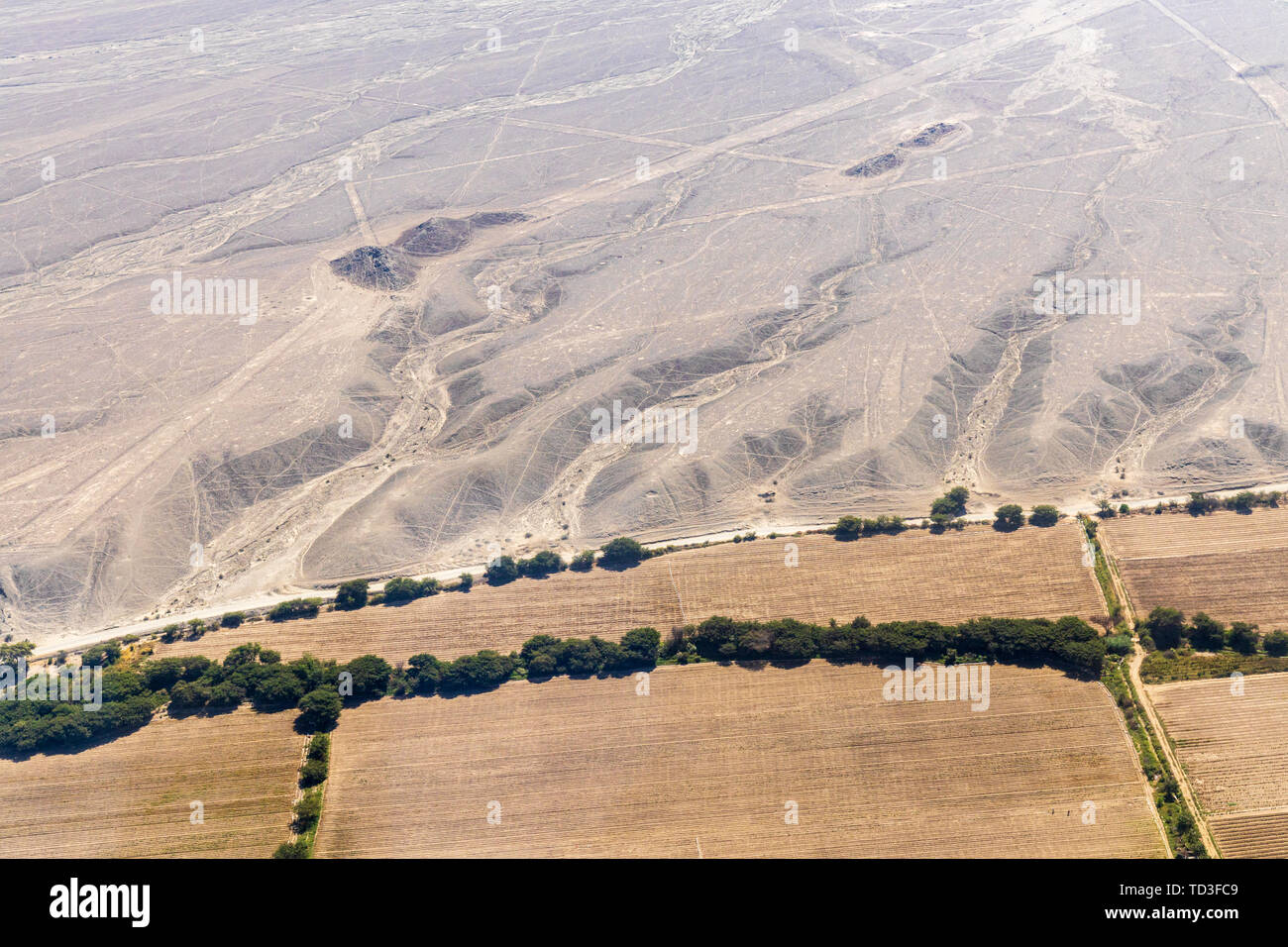 Flug über die Nazca-linien, Nazca, Peru, Südamerika Stockfoto
