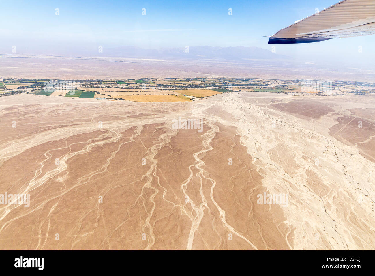 Flug über die Nazca-linien, Nazca, Peru, Südamerika Stockfoto