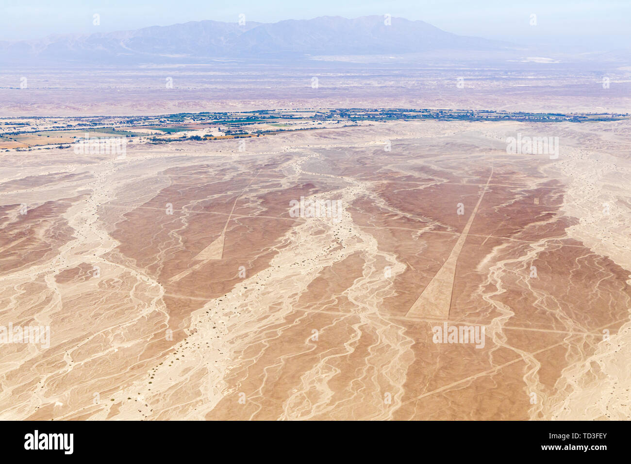 Flug über die Nazca-linien, Nazca, Peru, Südamerika Stockfoto