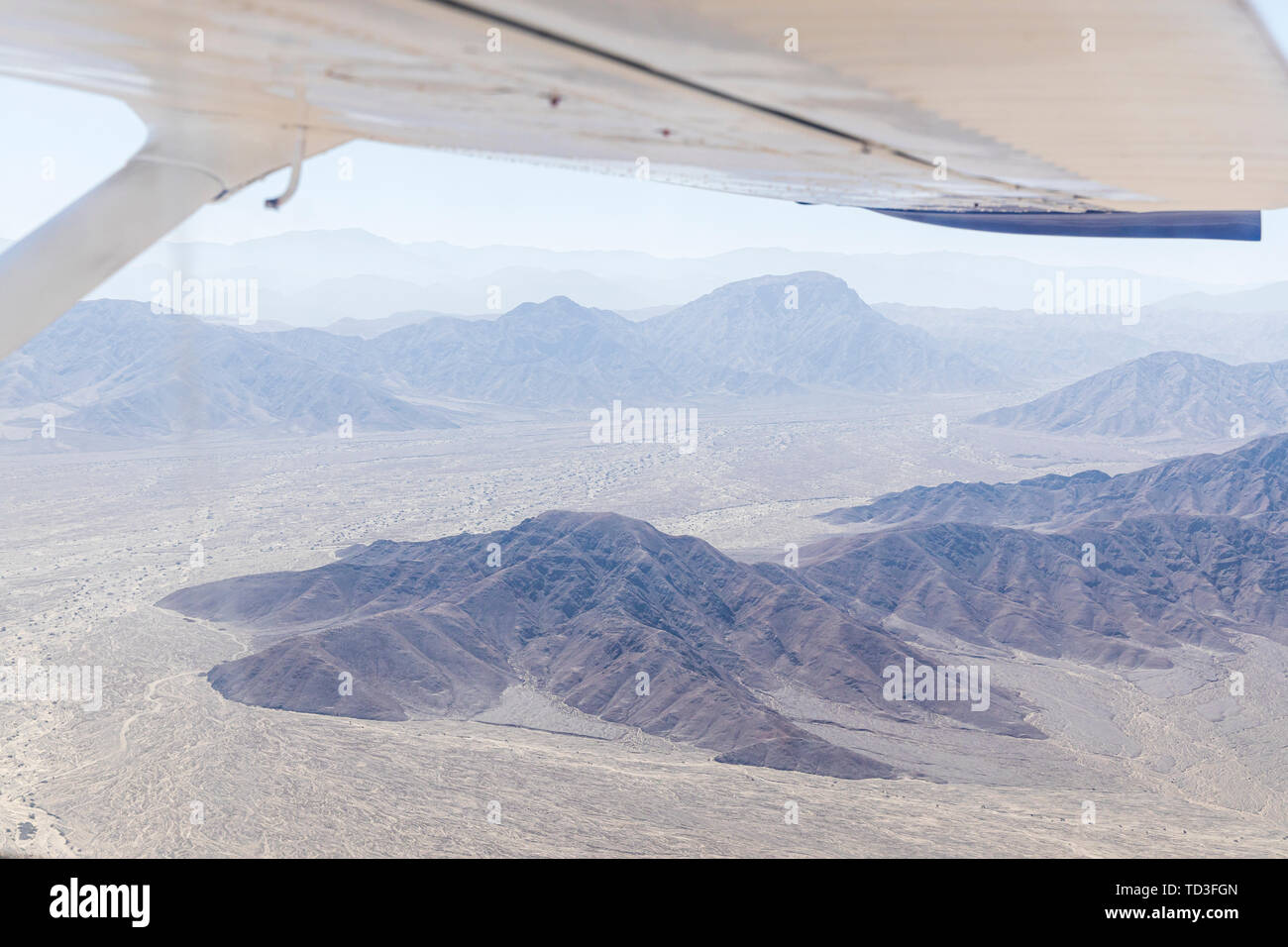 Flug über die Nazca-linien, Nazca, Peru, Südamerika Stockfoto