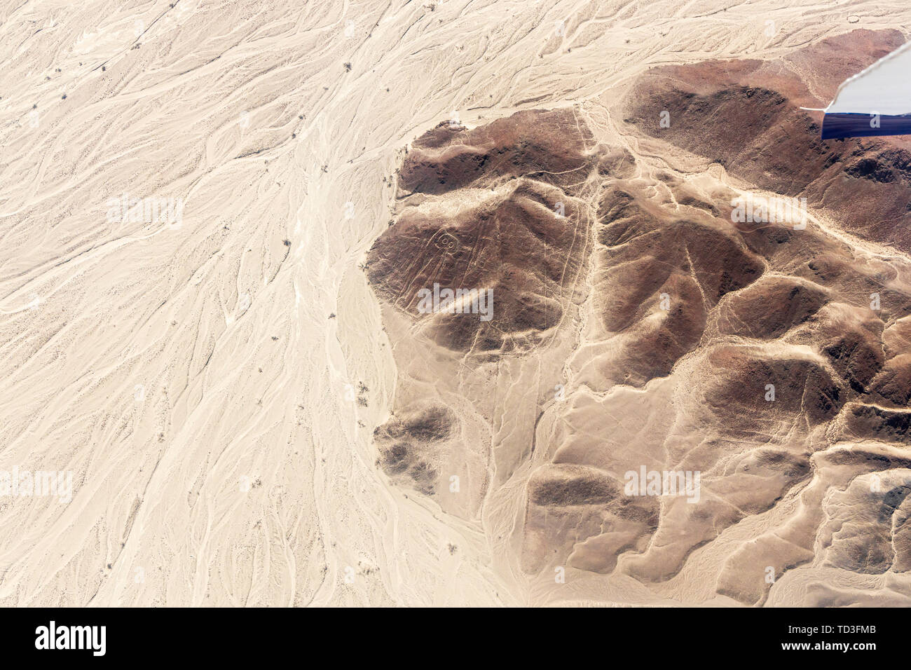 Flug über die Nazca-linien, Nazca, Peru, Südamerika Stockfoto