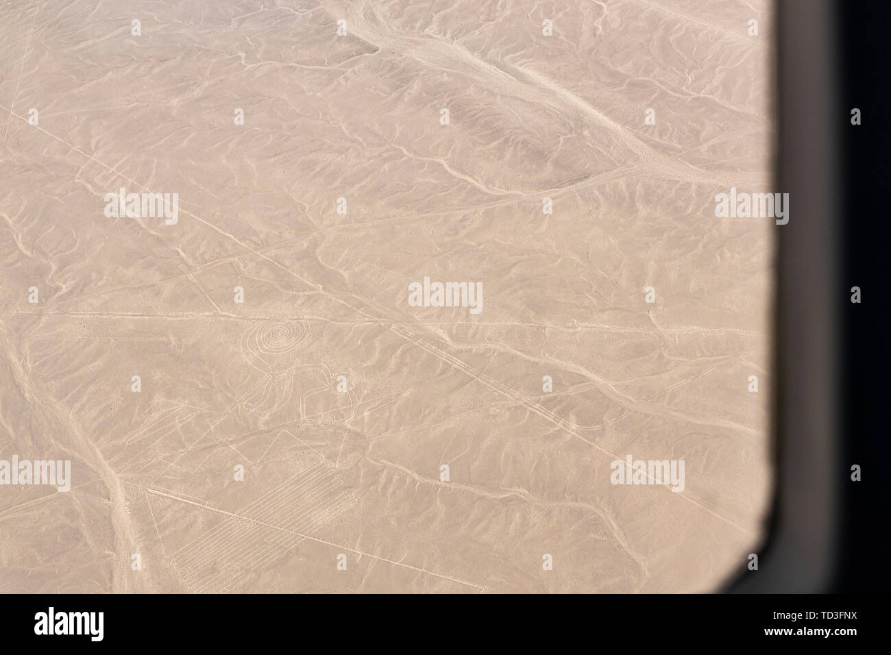 Flug über die Nazca-linien, Nazca, Peru, Südamerika Stockfoto