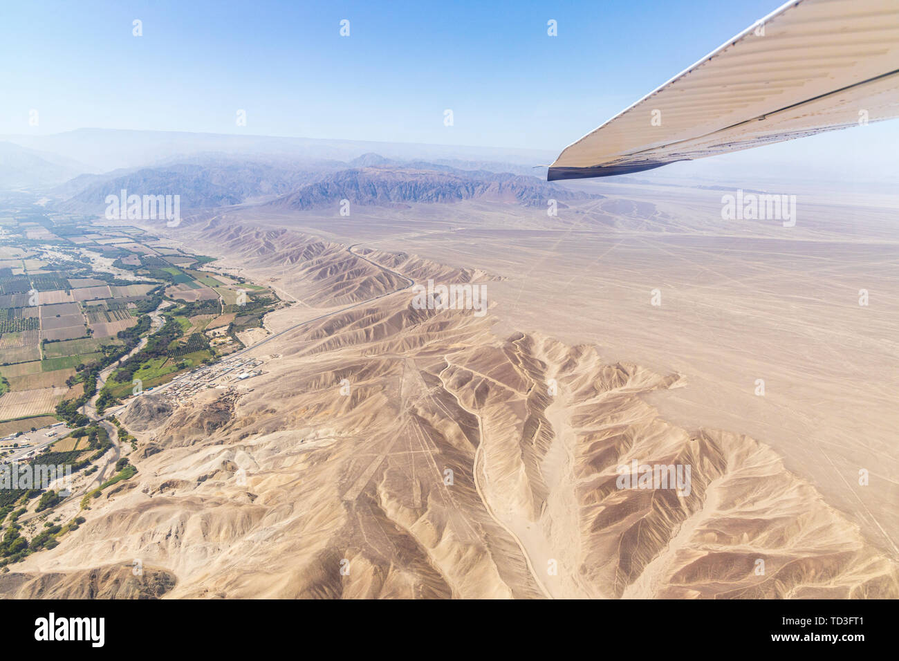 Flug über die Nazca-linien, Nazca, Peru, Südamerika Stockfoto
