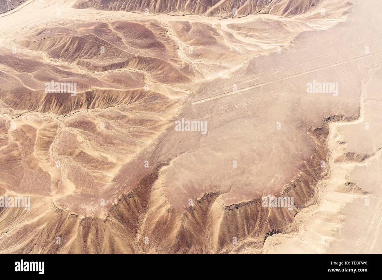 Flug über die Nazca-linien, Nazca, Peru, Südamerika Stockfoto