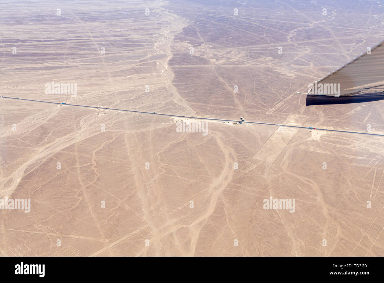 Flug über die Nazca-linien, Nazca, Peru, Südamerika Stockfoto