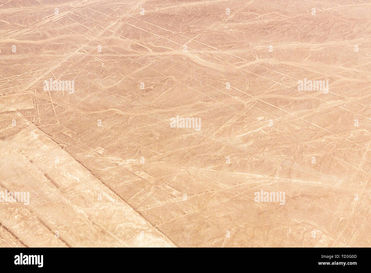 Flug über die Nazca-linien, Nazca, Peru, Südamerika Stockfoto