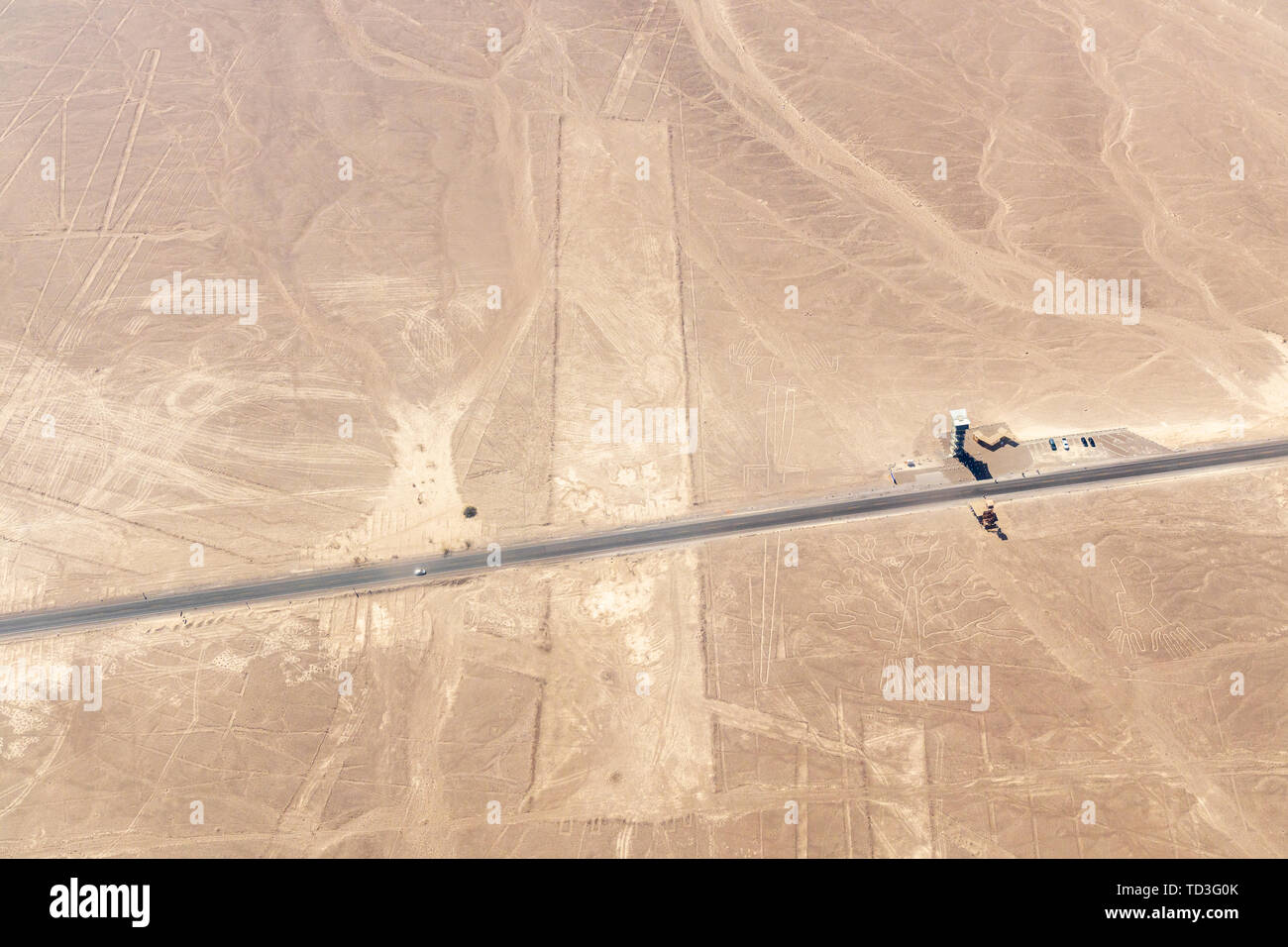 Flug über die Nazca-linien, Nazca, Peru, Südamerika Stockfoto