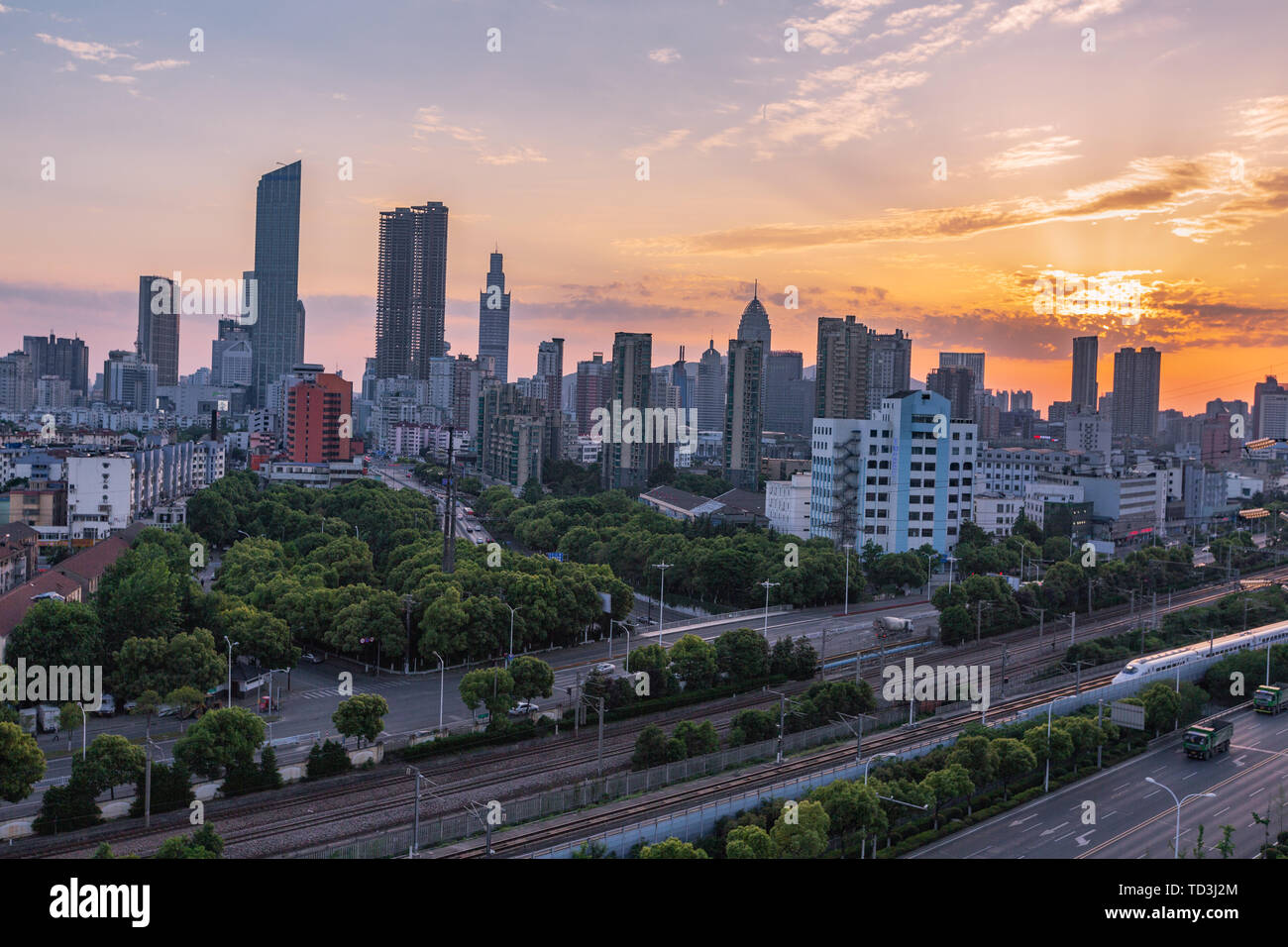 Die schöne Landschaft von Wuxi City Stockfoto