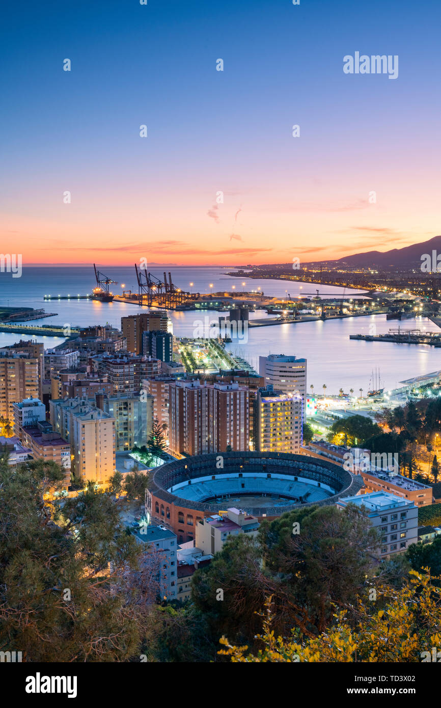 Gibralfaro Viewpoint, Malaga, Costa del Sol, Andalusien, Spanien, Europa Stockfoto