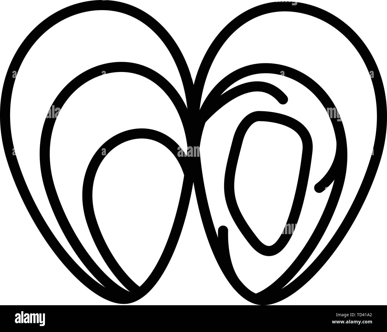 Muscheln öffnen, outline Style Stock Vektor