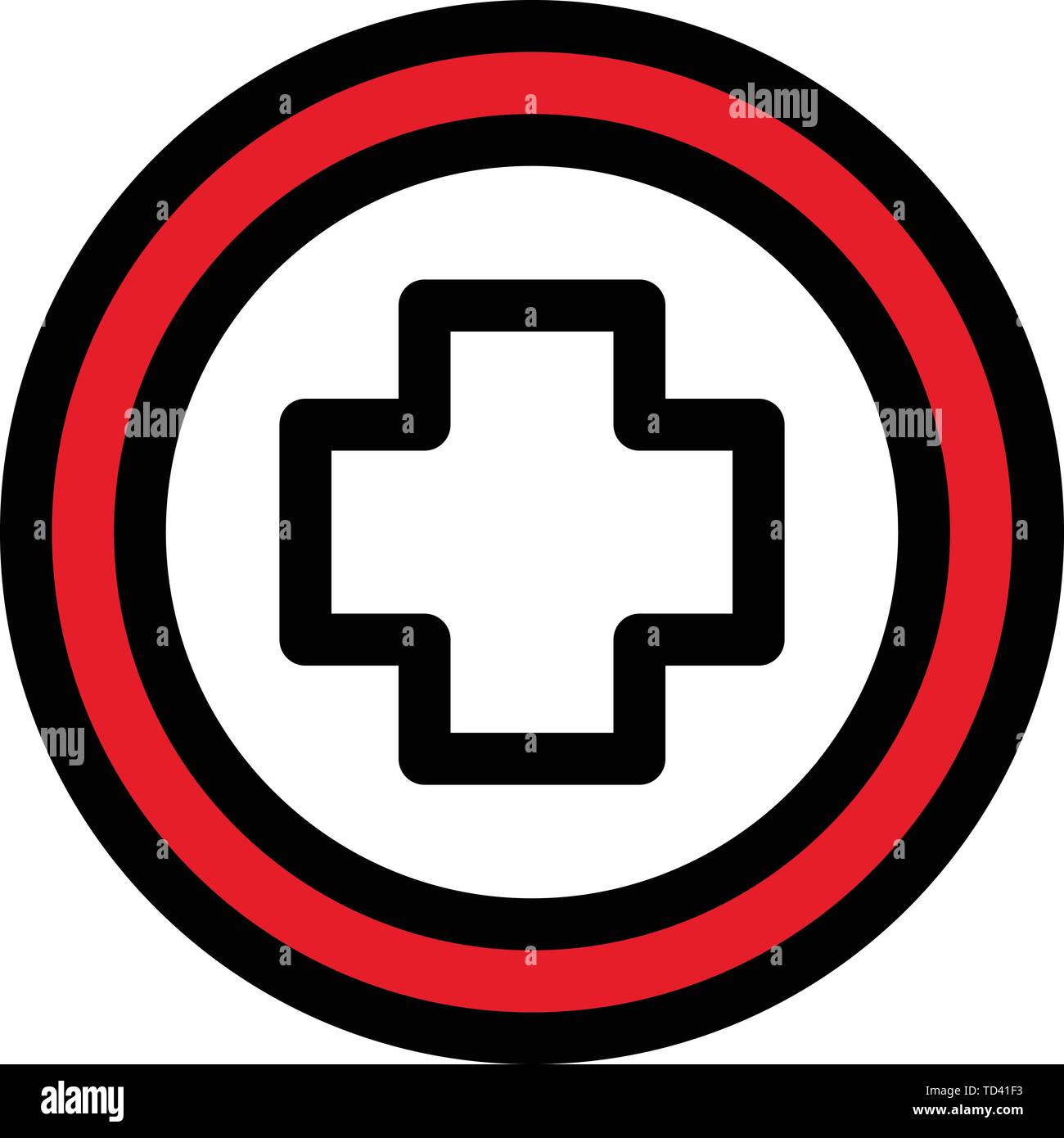 Kreuz im Kreis Symbol, outline Style Alamy