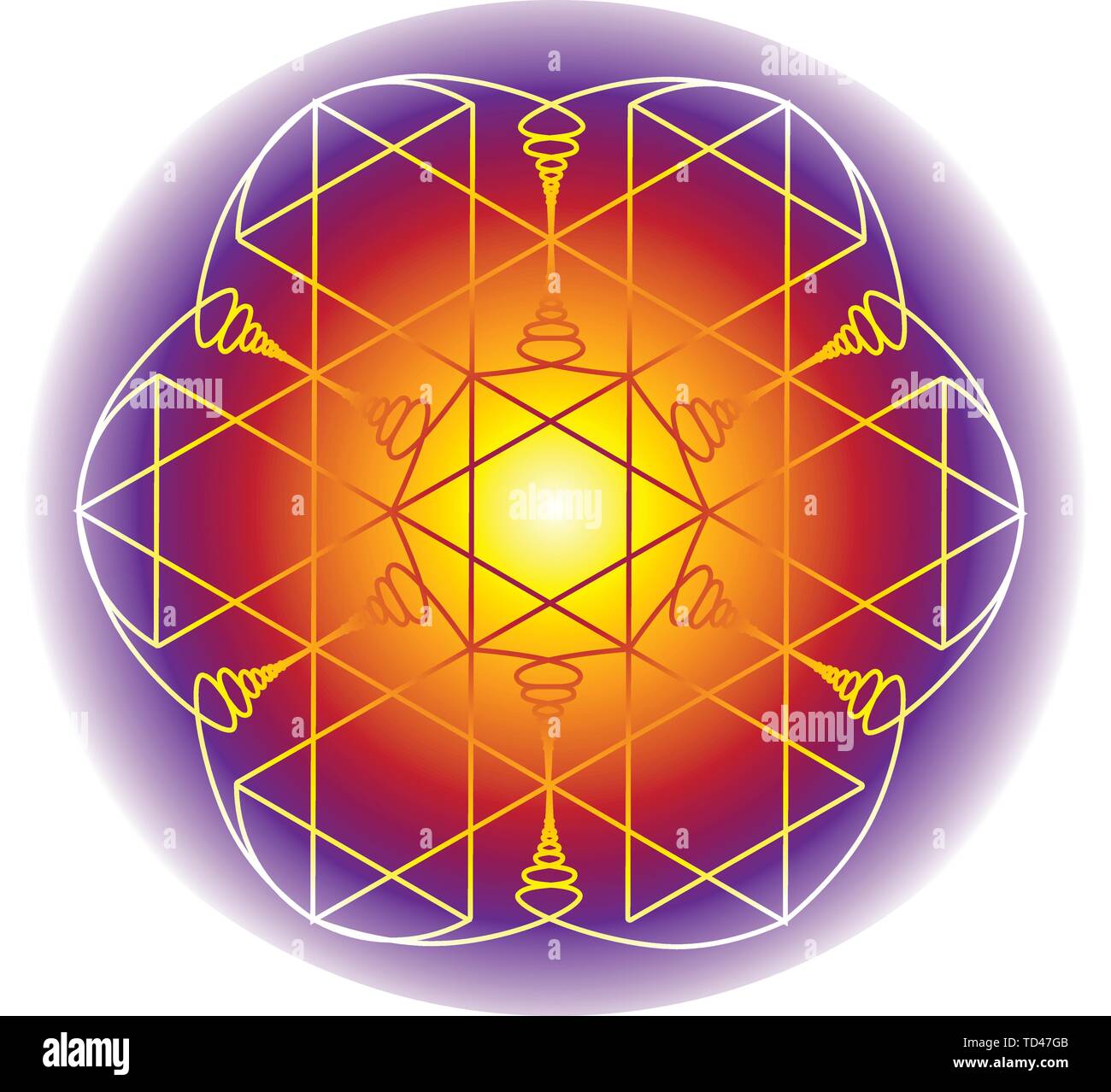 Einfache Farbe Geometrie mandala Muster Stock Vektor