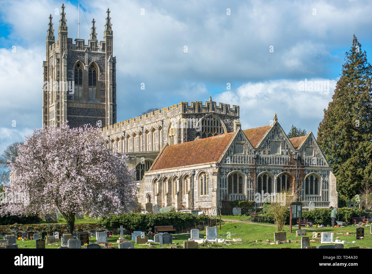 Kirche der Heiligen Dreifaltigkeit in Long Melford, Suffolk, England, Vereinigtes Königreich, Europa Stockfoto