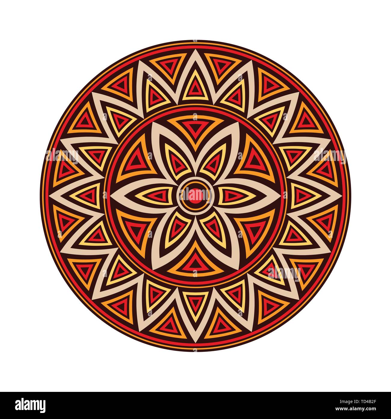 Mandala. Kreative runde Ornament. Runde symmetrische Muster. Vintage dekorative Elemente. Ethnische orientalische Muster. Osmanische Motive. Tattoo Design. Stock Vektor