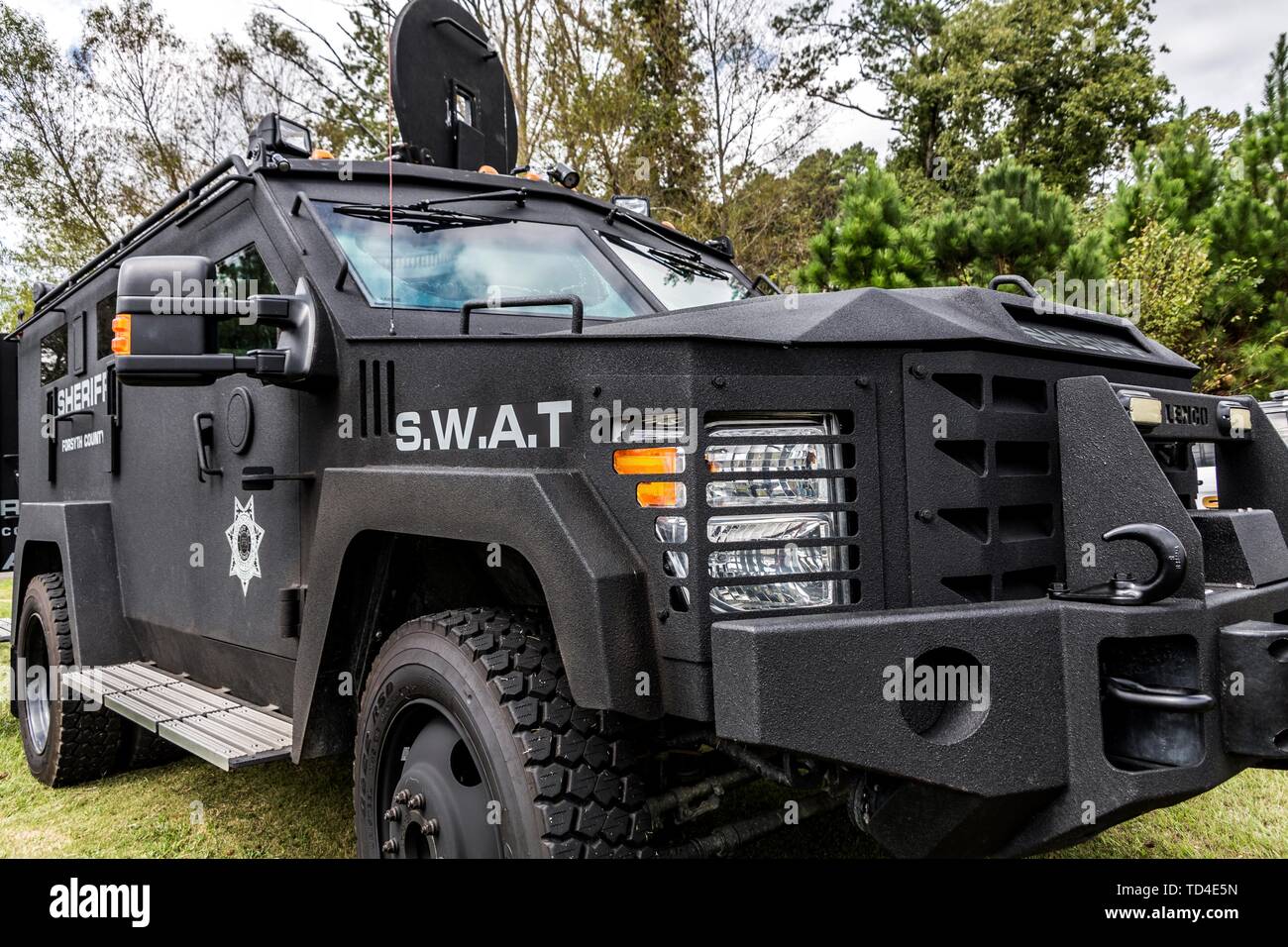 SWAT Truck auf der Anzeige Stockfoto