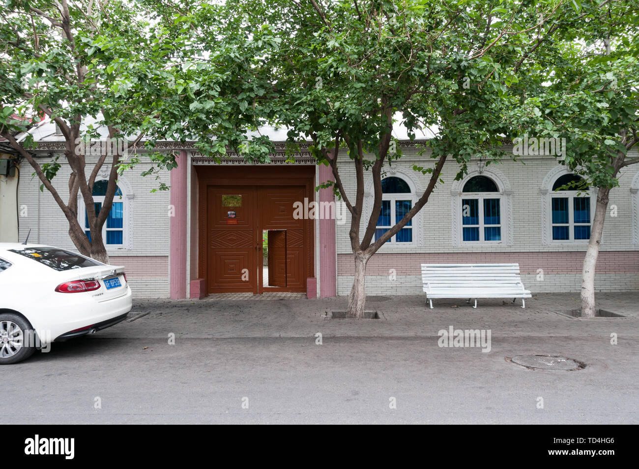Kasachischen Home auf Klatsch Straße in Yining, Xinjiang Stockfoto