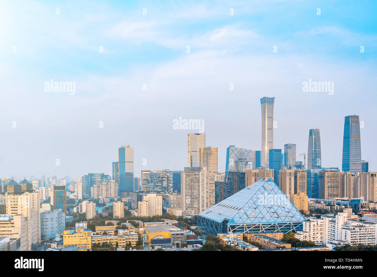 Landschaft von CBD Komplexe in Peking, China, in der Sonne Stockfoto