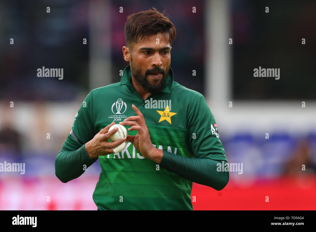 Taunton, Großbritannien. 12 Juni, 2019. Mohammad Amir von Pakistan bowling Während der Australien v Pakistan, ICC Cricket World Cup Match. In der Grafschaft, Taunton. Quelle: European Sports Fotografische Agentur/Alamy leben Nachrichten Stockfoto