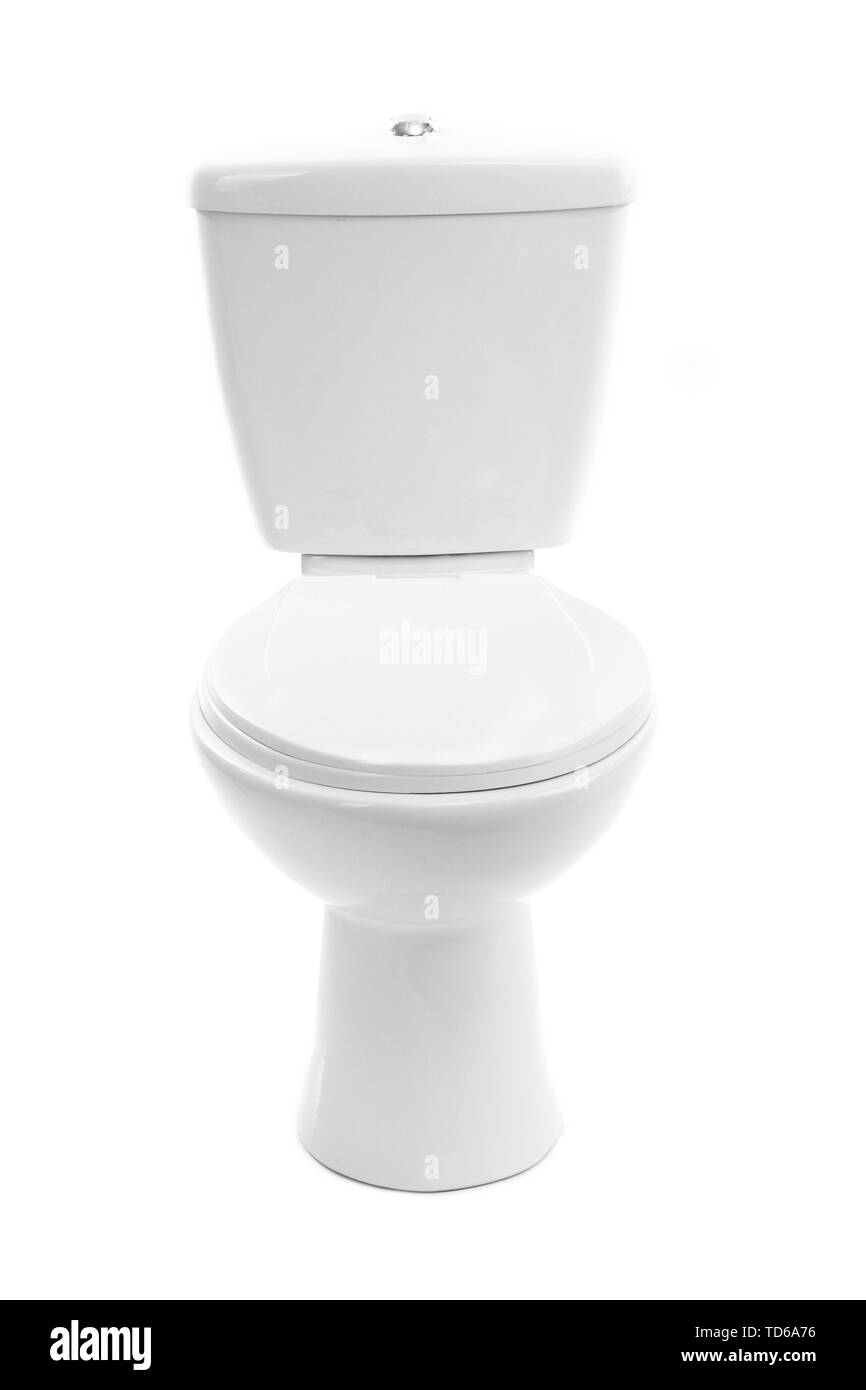 Weiß wc-Schüssel, isoliert auf weißem Stockfoto