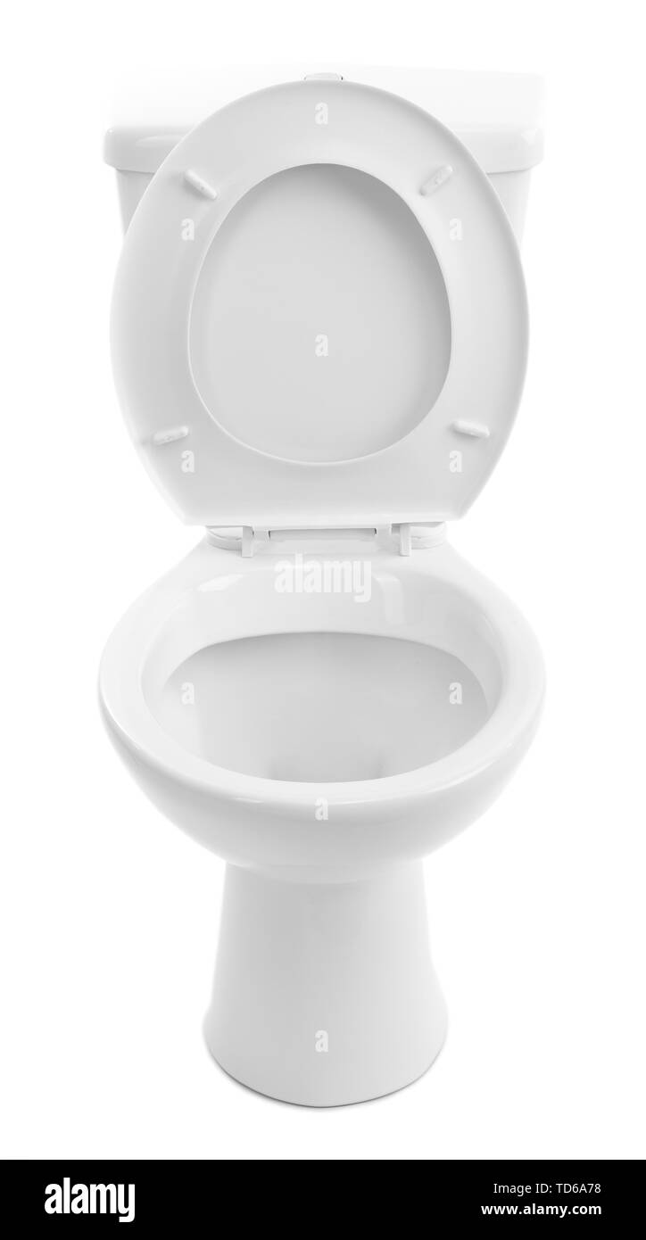 Weiß wc-Schüssel, isoliert auf weißem Stockfoto