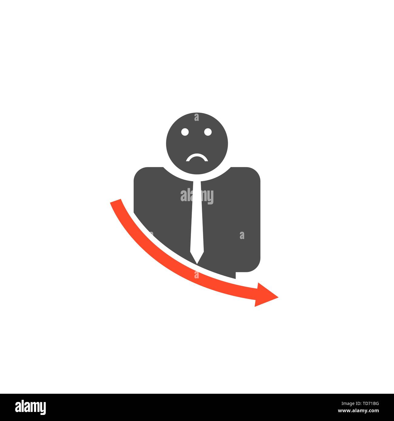 Erfolglose Geschäftsmann Vektor icon Stock Vektor