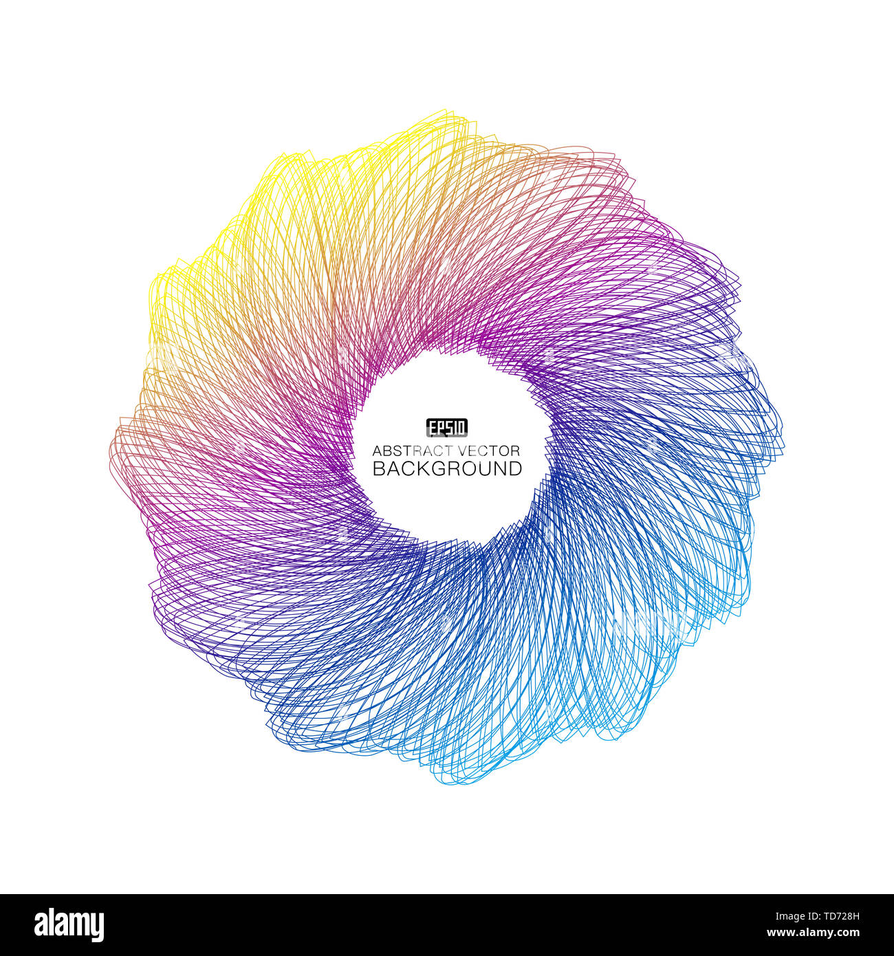 Eine Spirale abstrakte Abbildung aus Farbverlauf Linien. Stockfoto