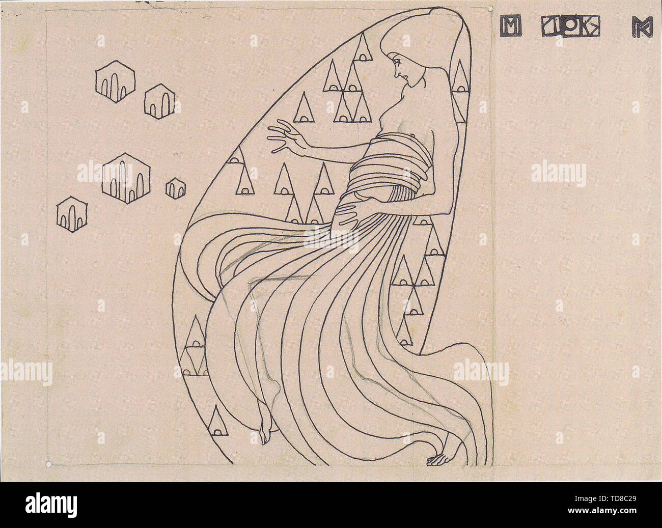 Koloman Moser - Entwürfe Metall Relief 1904 1 1904 Stockfoto