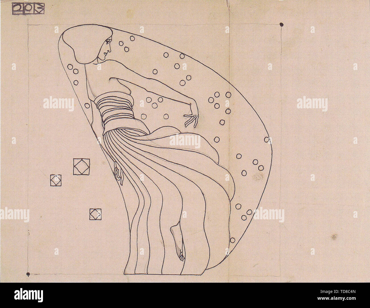 Koloman Moser - Entwürfe Metall Entlastung 1904 Stockfoto